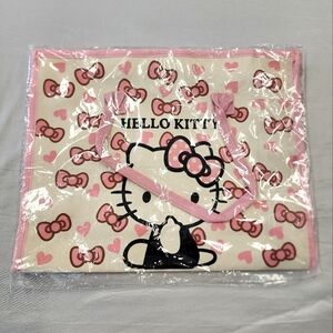 Hello Kitty Women's Pink Cream Canvas Bag Iconic Design Hand Travel Purse NWT